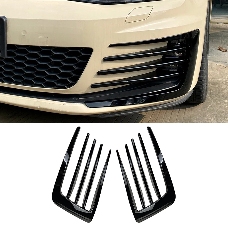 

Glossy black For Volkswagen Golf 7 MK7 GTI 2013-2016 Front Bumper Lip Splitter Fog Lamp Trim Body Kit Tuning
