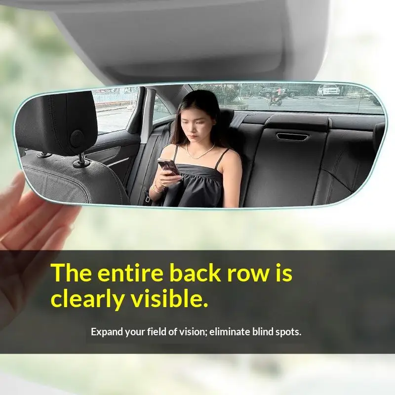 New Wide Angle Convex Antiglare Car Rearview Mirror Sun Visor Velcro Fastening