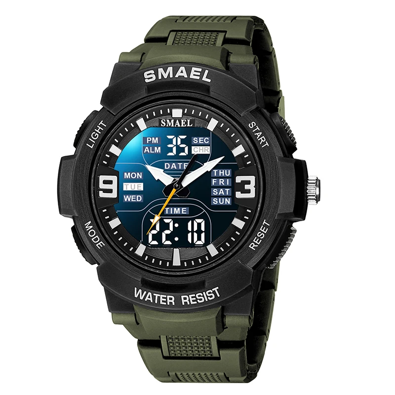 

Fashion Smael Top Brand Men Military Quartz 50m Waterproof Sports Led Digital Shock Army Multifunctional Dual Movement Watches