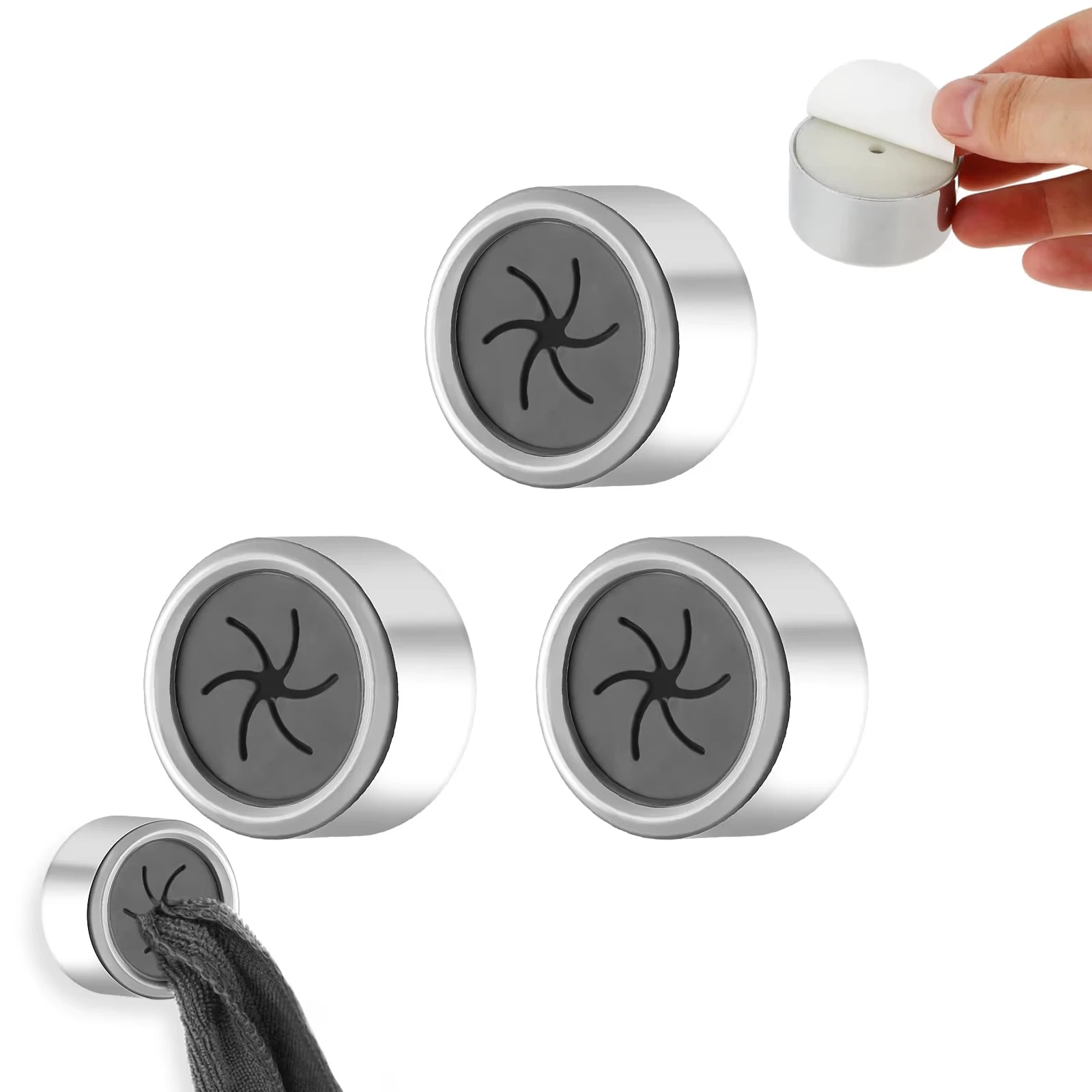 3PCS Non Punching Dishwashing Cloth Storage Clip Dishcloth Clip Kitchen Household Gloves Hook Towel Rack Hole Clip Wall Hanging view 3