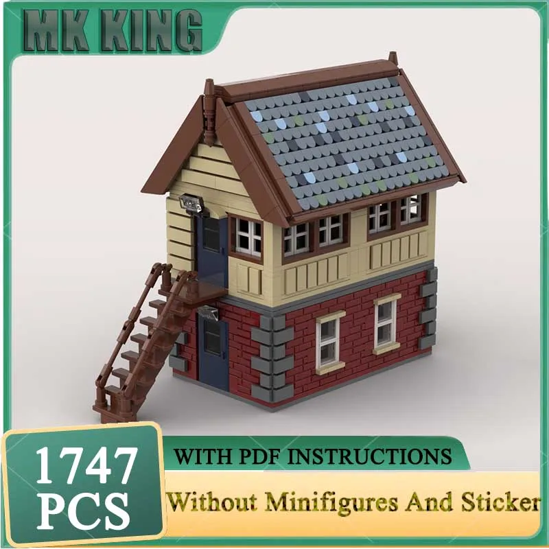 

Модель City Street View Moc, строительные кирпичи, модель сигнальной коробки, технологические блоки, модель железнодорожного поезда, сборка, подарочные игрушки, наборы «сделай сам»