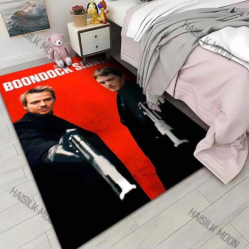 1PC Dual gun-wielding figures, red background Carpet for Living Room Bedroom Sofa Home Decor Rus Non-slip Floor Mat Luxury Gift
