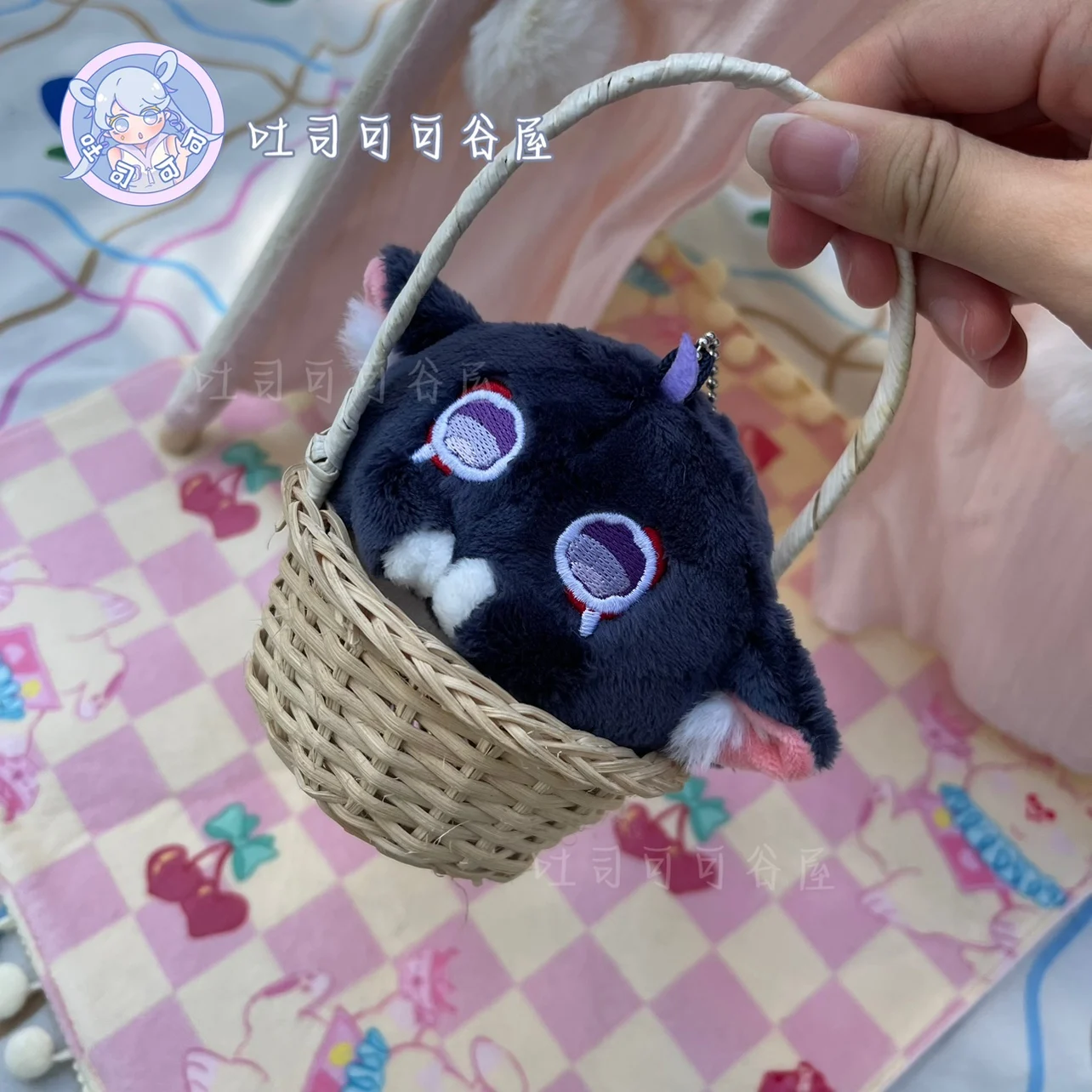 Genshin Impact Game Pendant Keychain, Adorável Dango Bag, Wanderer, Gato dos desenhos animados, Anime Cosplay Acessórios, 10cm