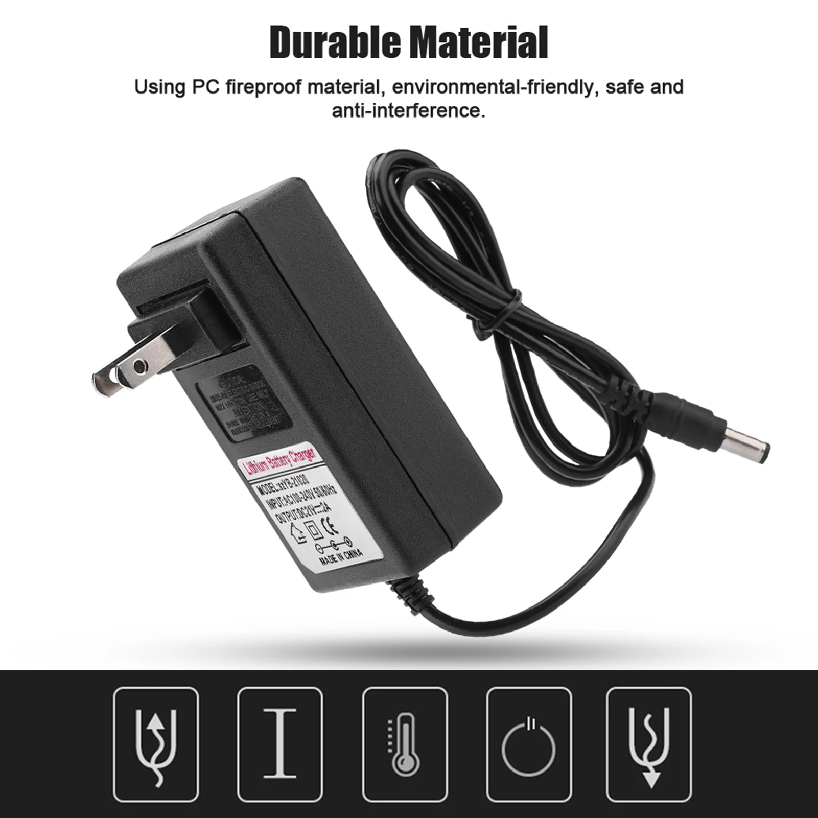 AC/ 21V 2A Safe Charging Power Adapter / Lithium Battery Charger