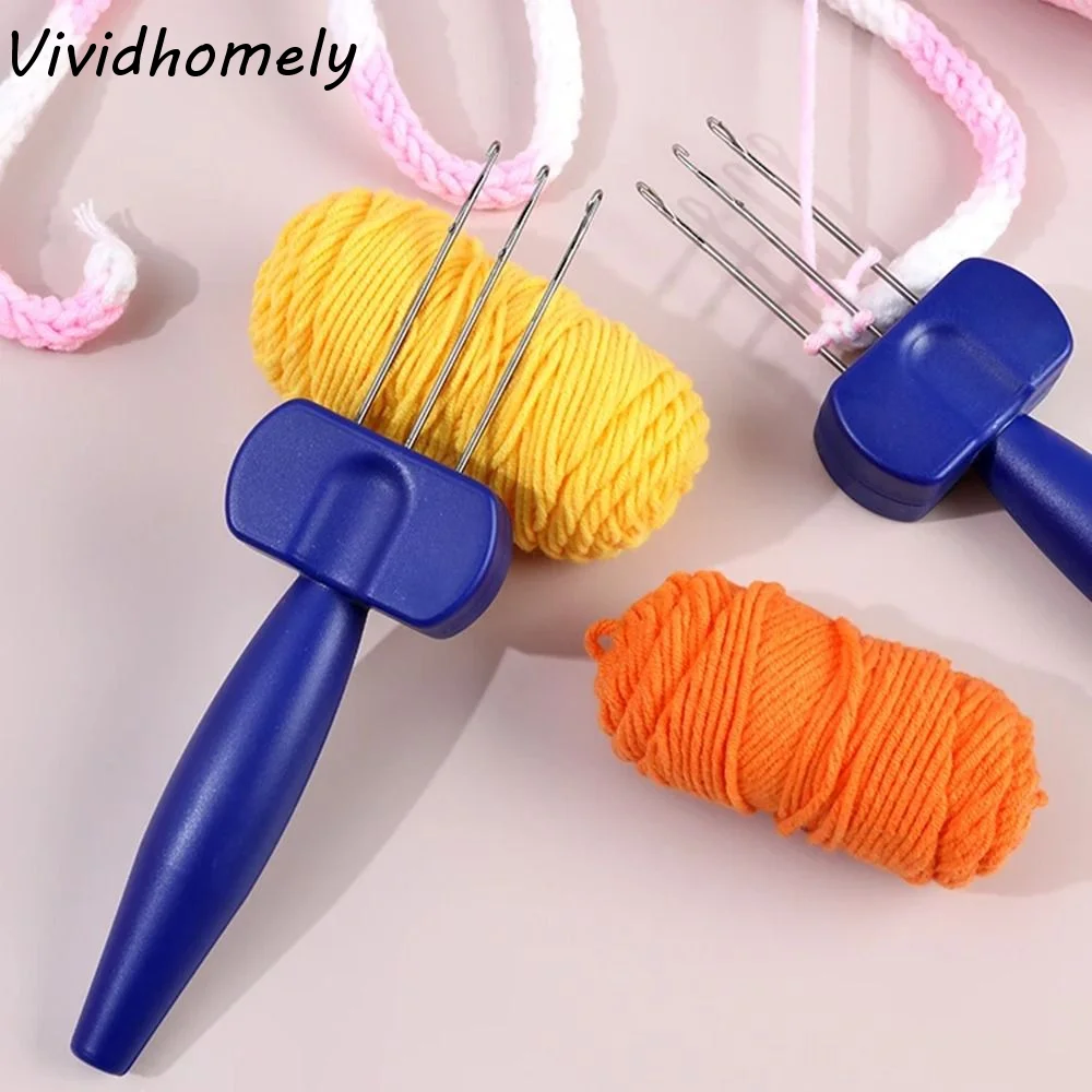 

Легкий портативный крючок для вязания с эргономичной ручкой, 3/4-игольчатая вязальная игла, эффективный ручной инструмент для вязания шнуров и окантовки