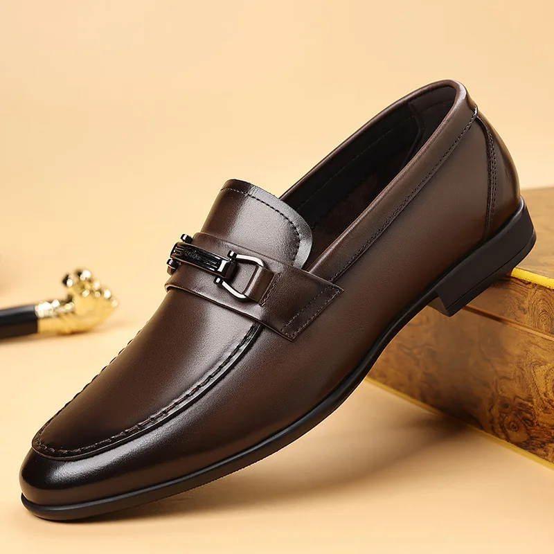 

Luxury Loafers High Quality British Men Shoes Genuine Leather Cowhide Shoes Men Business Dress
