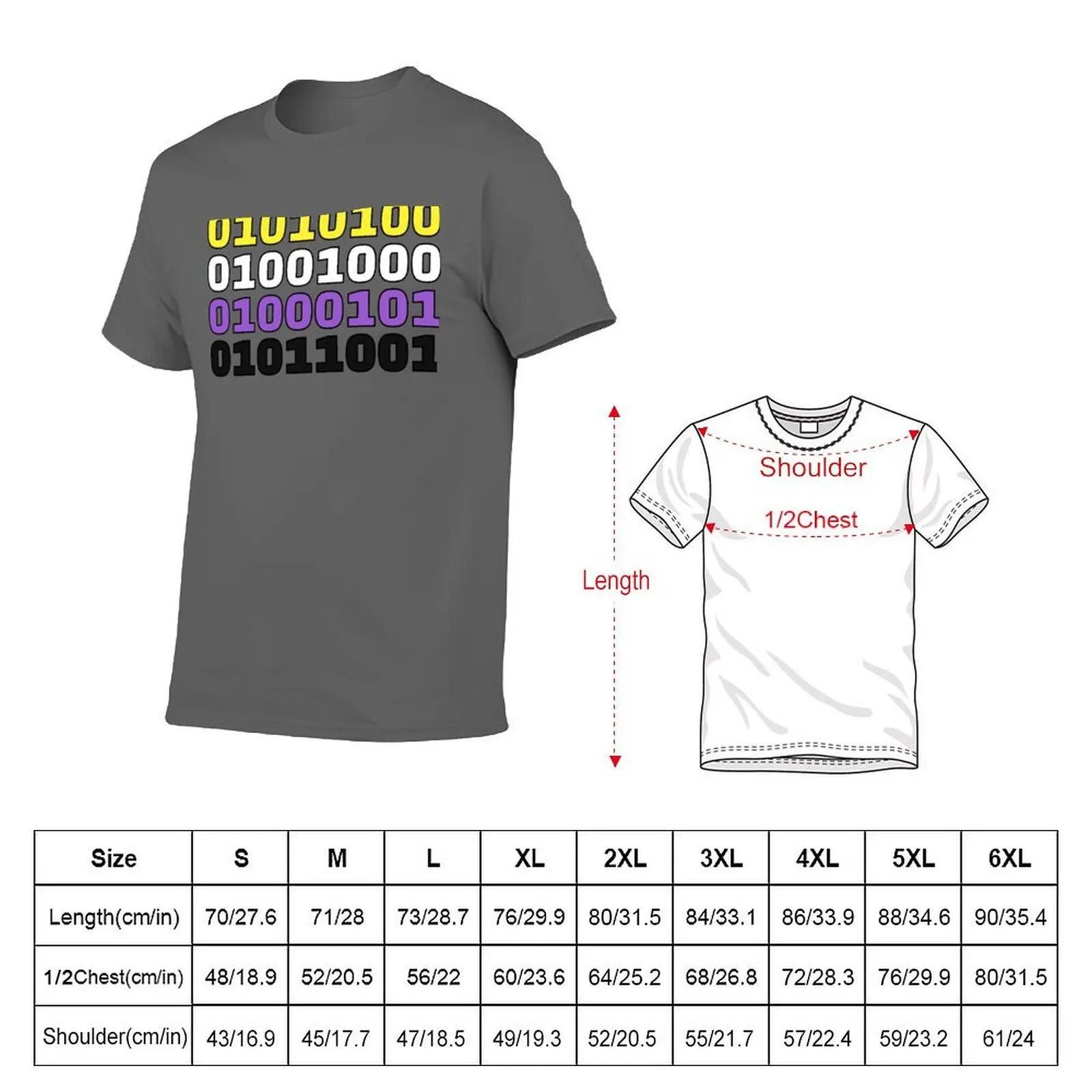 Code (THEY) Non-Binary Binary T-Shirt Work Wear Simple Tee Shirt