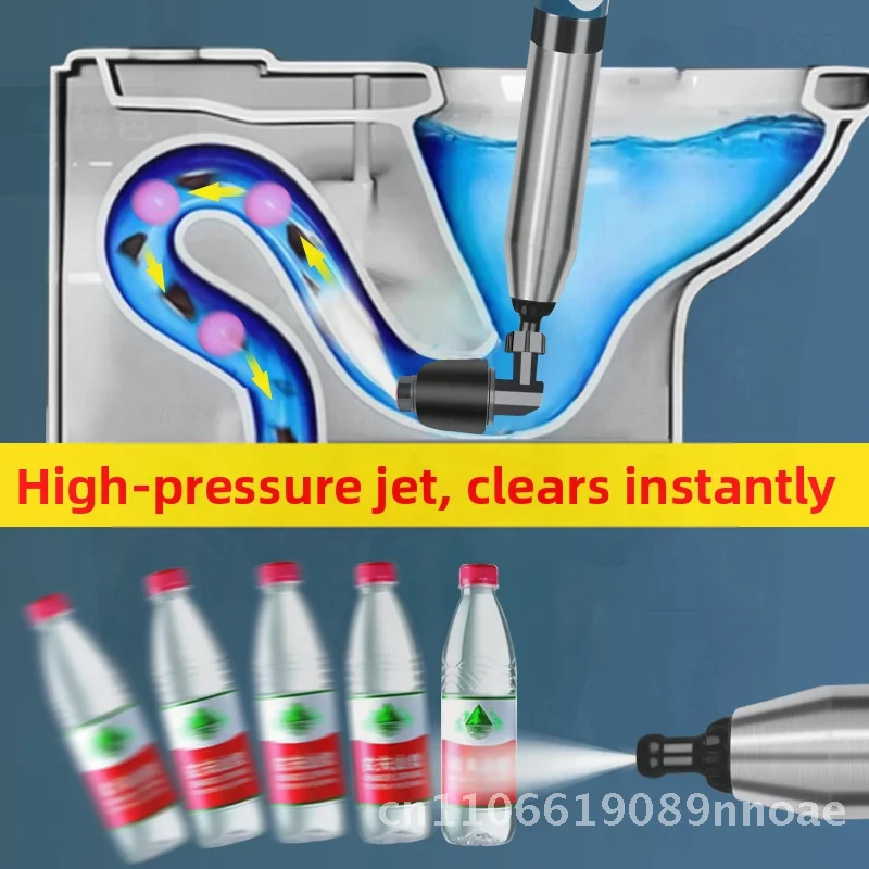 

Quick Toilet Dredge Artifact Blue ABS High Pressure Stainless Steel Kitchen Floor Drain Unblocker for Home Plumbing Issues