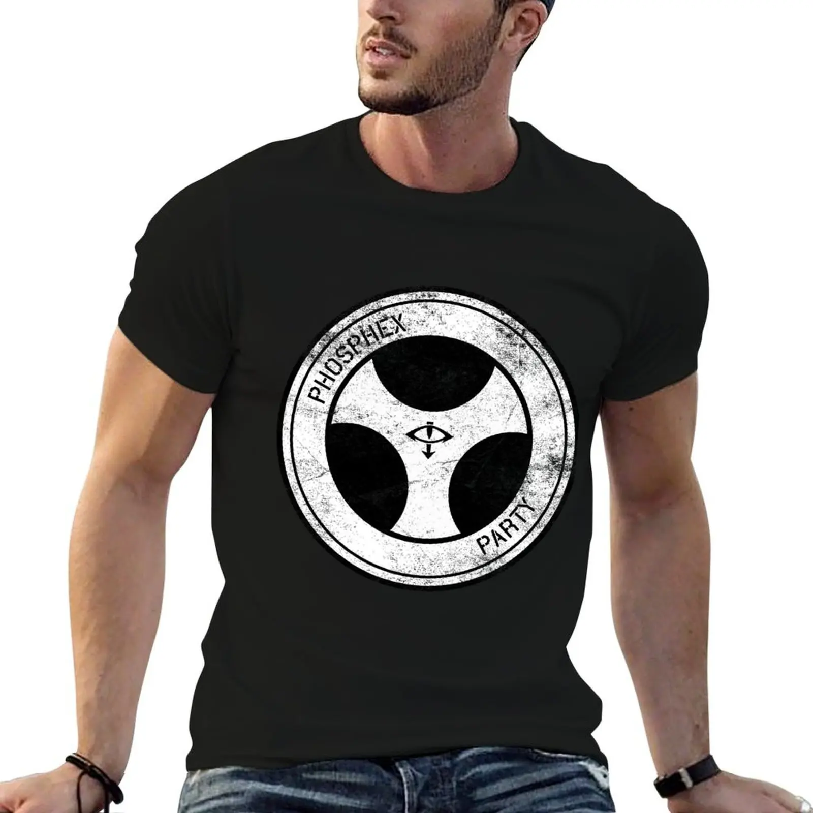 Phosphex Party podcast logo T-Shirt graphic t shirts shirts graphic tees workout shirts for men