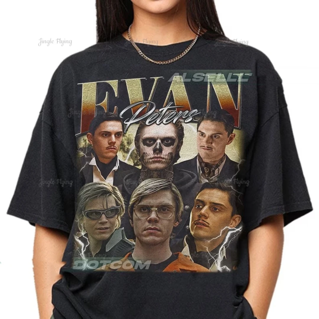 Limited Evan Peters Vintage T-Shirt Gift For Women And Man Unisex T-Shirt Mens Tshirts High Quality