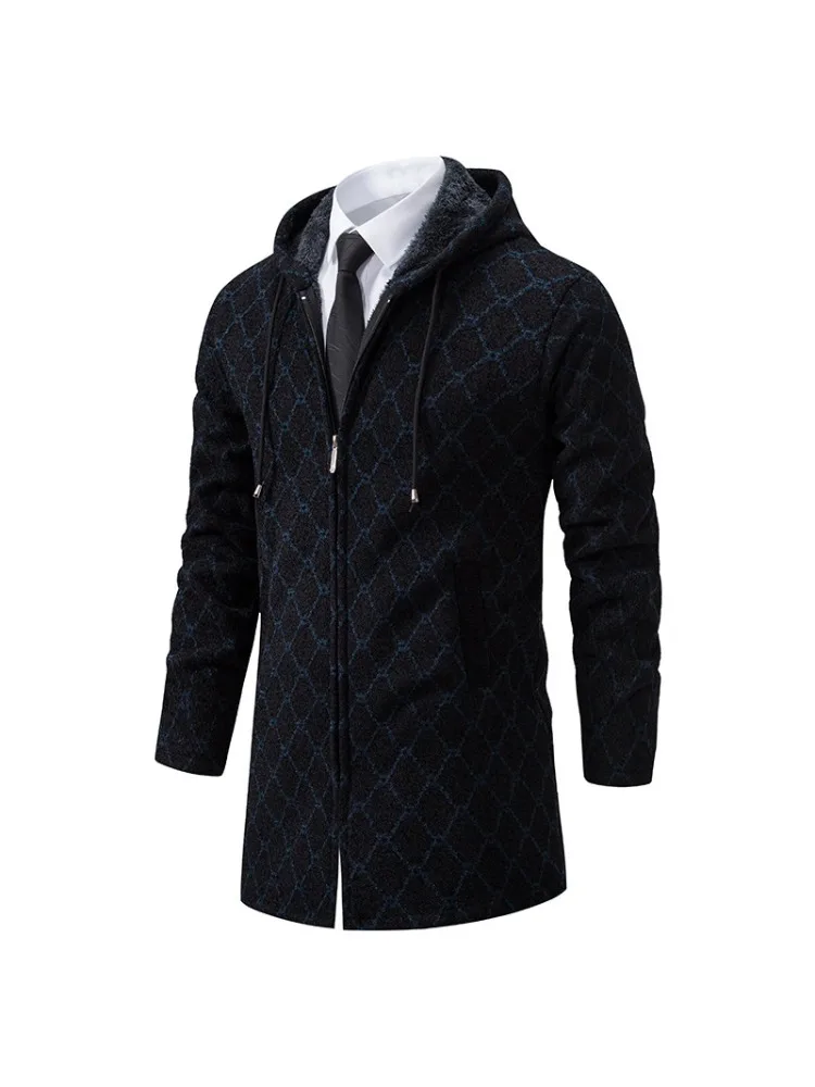 

Outdoor Warm Zipper Long Sleeve Sweatshirts Cardigan Streetwear Solid Color Tops Overcoat Winter Men's Thickened Hoodies Jacket