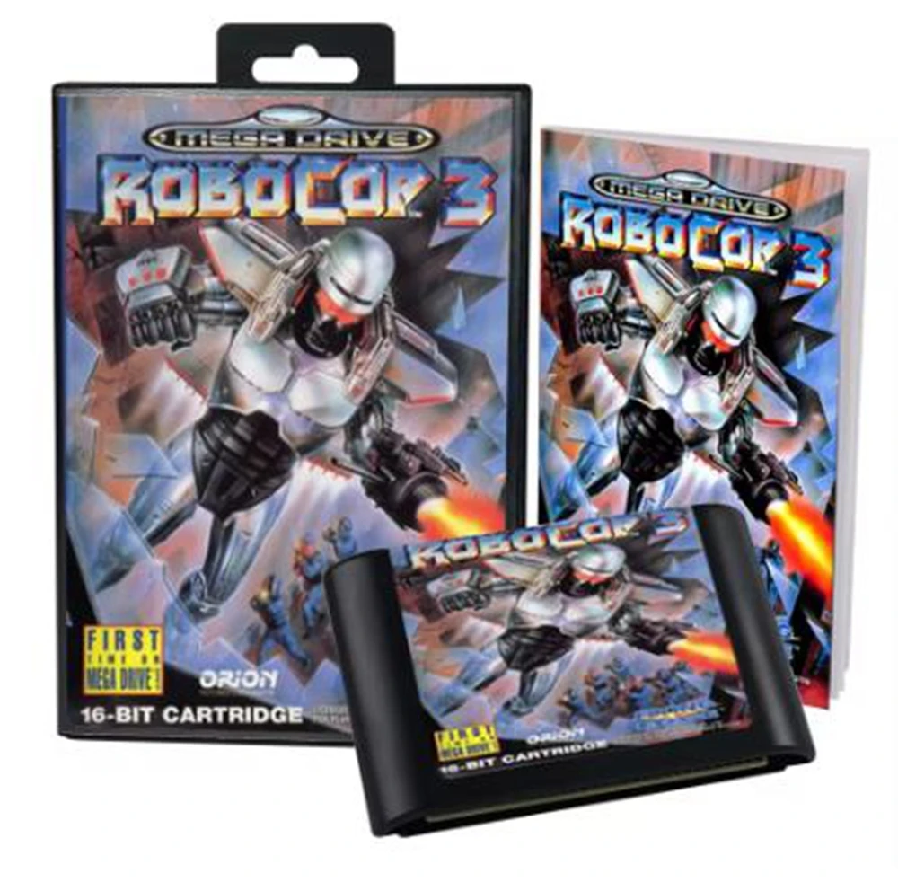 RoboCop 3 with Box and Manual for 16 Bit Sega MD Game Cartridge Megadrive Genesis System