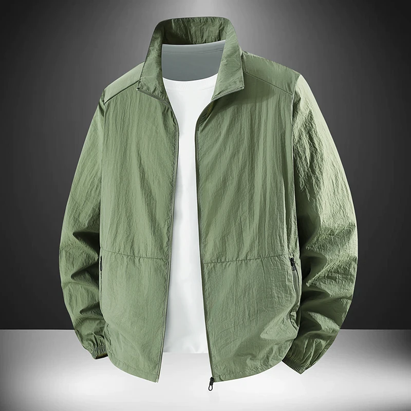 Outdoor Men's Ultra-thin Quick Dry Jacket Summer Korean Version Stand-up Collar Sunscreen Coats Men UV-proof Top Skin Clothing view 5