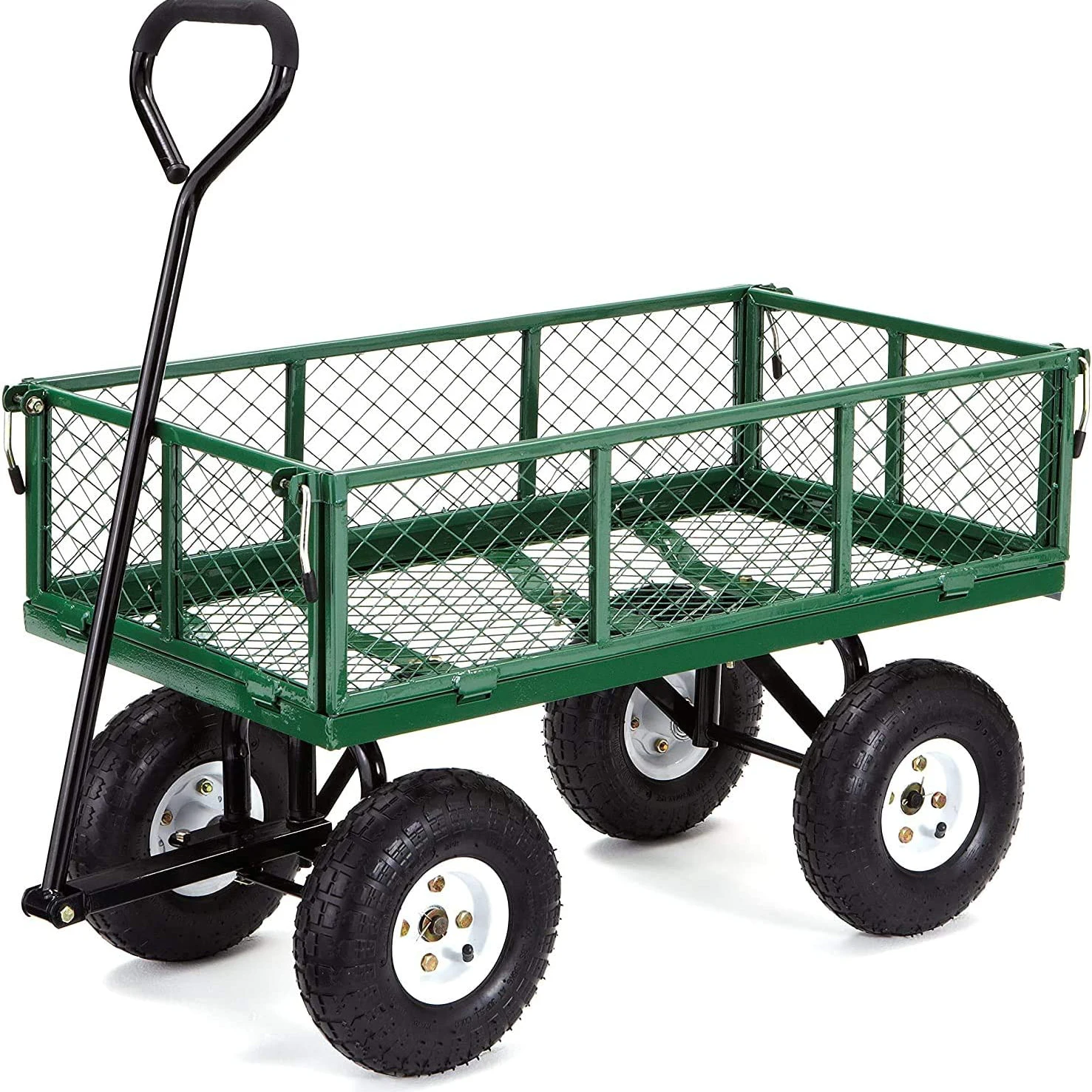 New High quality Stainless Steel material Garden Cart with Removable Sides, 400-lbs. Capacity, Green