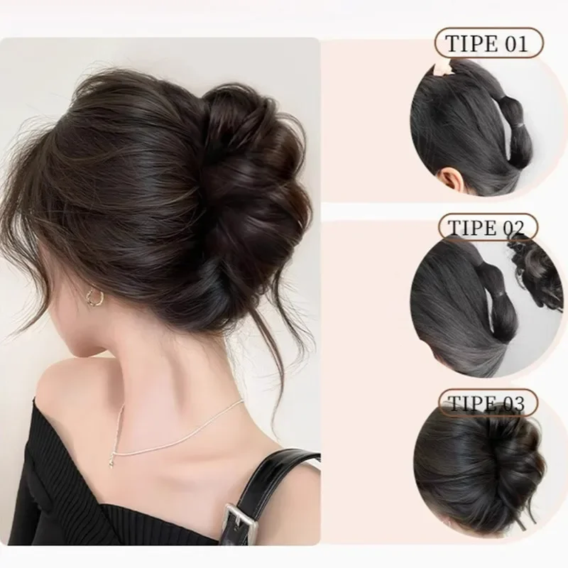 Elegante bocciolo di fiore parrucca sintetica fermaglio per capelli moda drago barba capelli clip-in parrucca da donna estensioni dei capelli