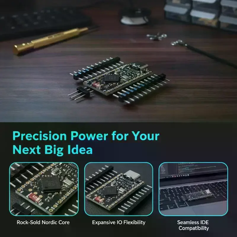 Bluetooth NRF52840 Nice!Nano V2.0 Board High Compatibility Module Fits Pro Micro for Custom Mechanical Keyboard Modification