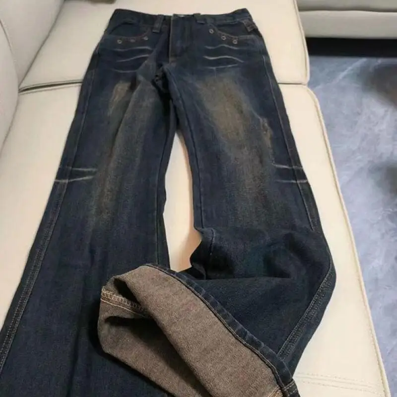 

Women's Pants Jeans Tall Extended Low Rise Vintage Flared Jeans Women Spring Autumn Design High Street American Bell Bottom