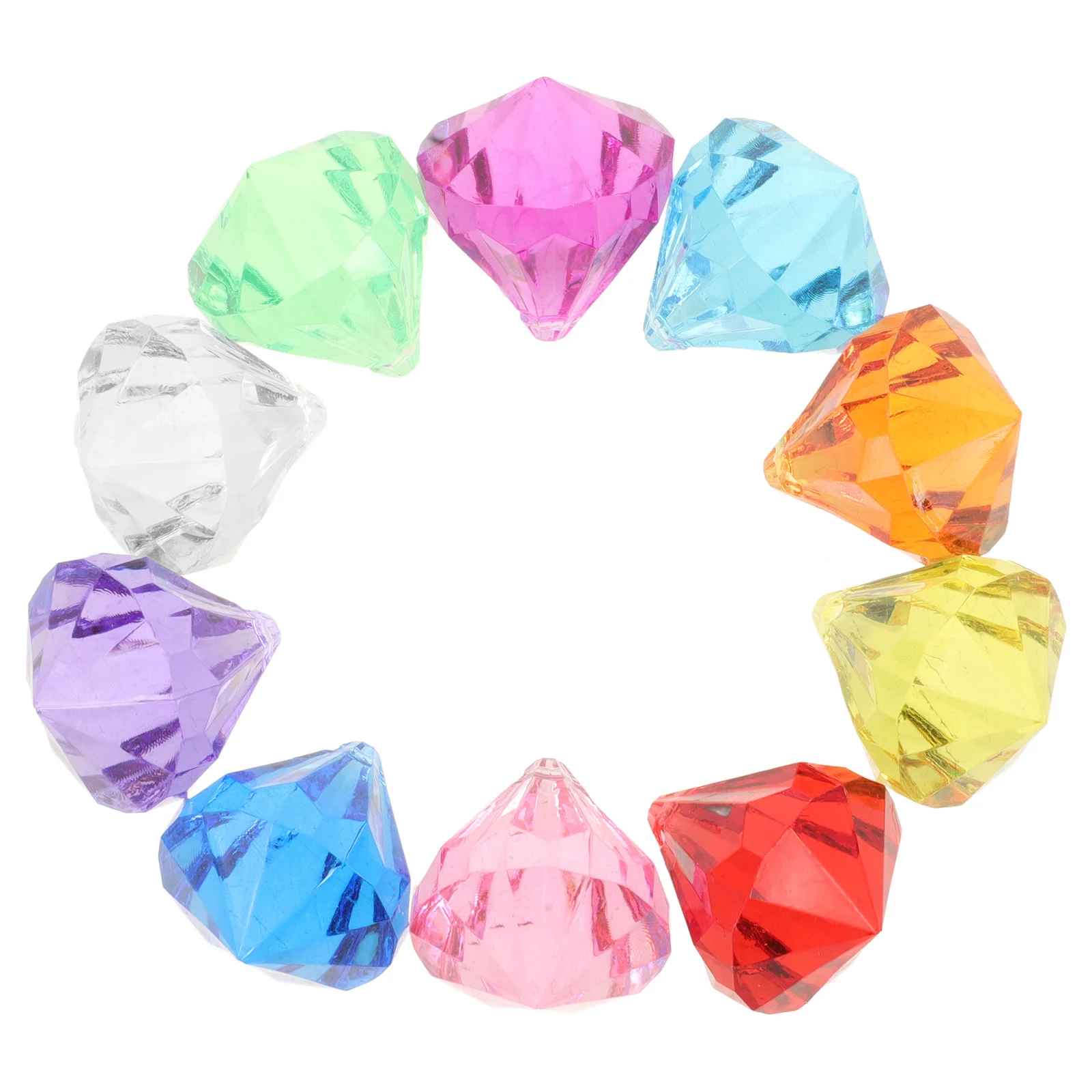 30Pcs Smooth Simulation Gemstone Pool Party Decorations Colorful Lifelike Diving Gems Summer Beach Activities Diving Toy