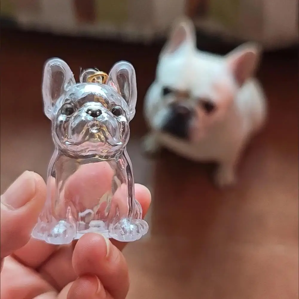 تخزين شعر الحيوانات الأليفة هدية عيد ميلاد الكلب الفراء تخزين قلادة Bichon شكل المفاتيح الإبداعية شفافة لطيف المحمولة الحلي #1