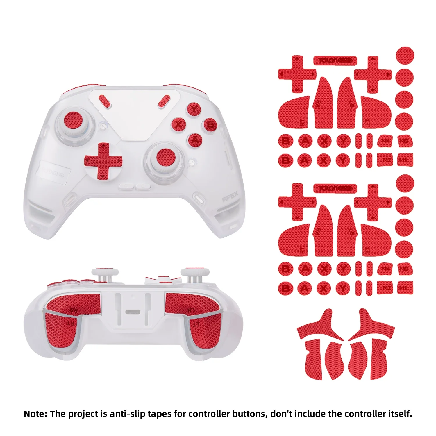 TALONGAMES Controller Buttons Sticker Triggers Sticker Tape Compatible With Flydigi APEX 4 Controller(Red)