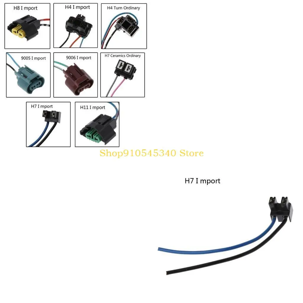 U2JA H7 Headlight Ceramic Bulb Holder Extension Automotive Wire Halogen Socket