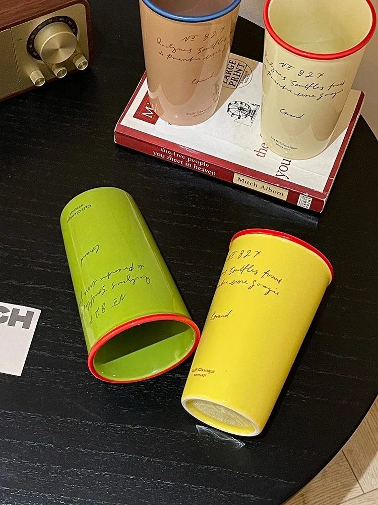 

Ele Cerc Coffee Mug Women's Handheld Tall Water Cup Random Letter Design High Quali Chinese Manufatured Drinkware