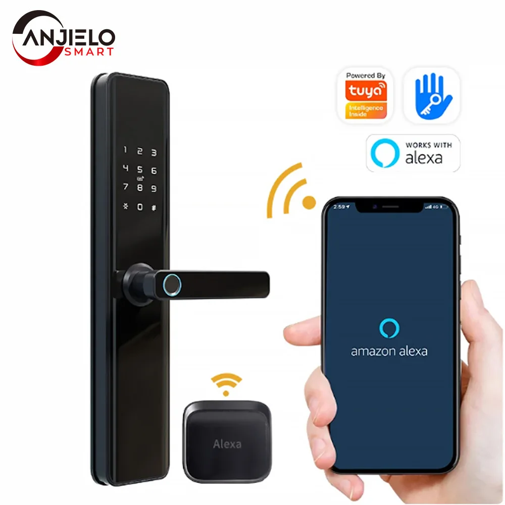 

Умный замок с отпечатками пальцев, пароль, карта, умный замок, поддержка мобильного телефона Tuya, удаленный электронный умный замок