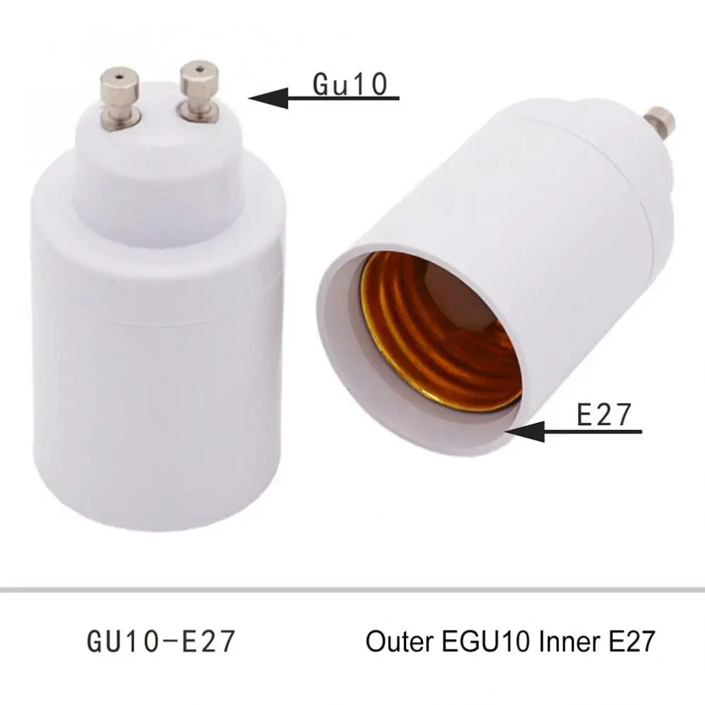 GU10 To E27 110-250V Light Bulb Socket Converter Lamp Base Adapter Standard LED Lights Fixtures