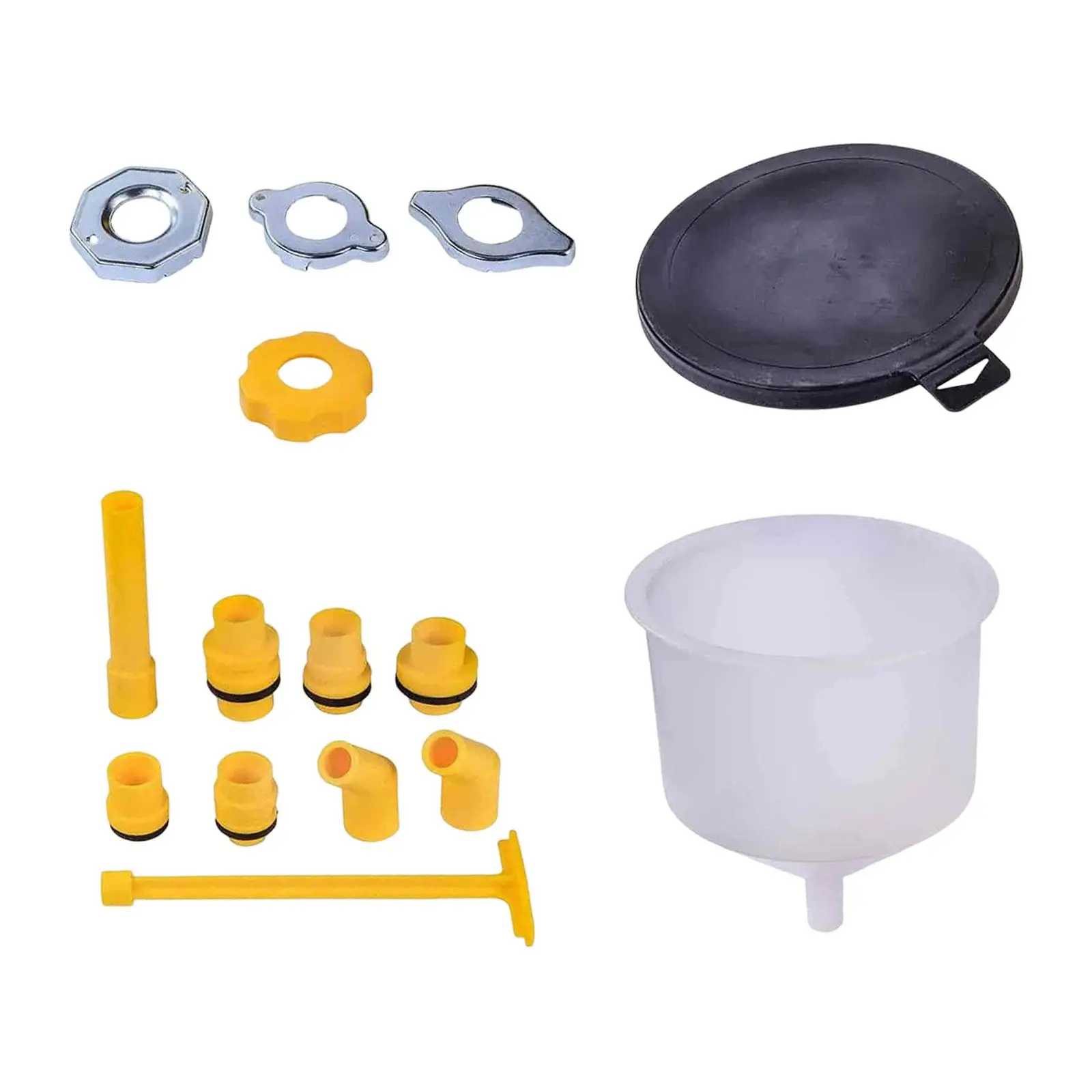 Car No Spill Coolant Funnel Kit 15 Pieces Cooling System Tool Highly Sealed Interface and Translucent Funnel Design Durable