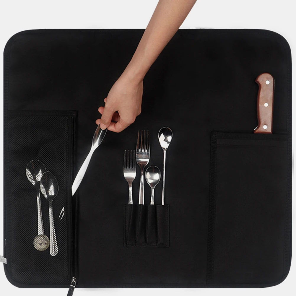 

Сумка для ножей в рулоне, многофункциональная портативная сумка для хранения кухонных ножей, регулируемый плечевой ремень, для кемпинга, путешествий, шеф-повара