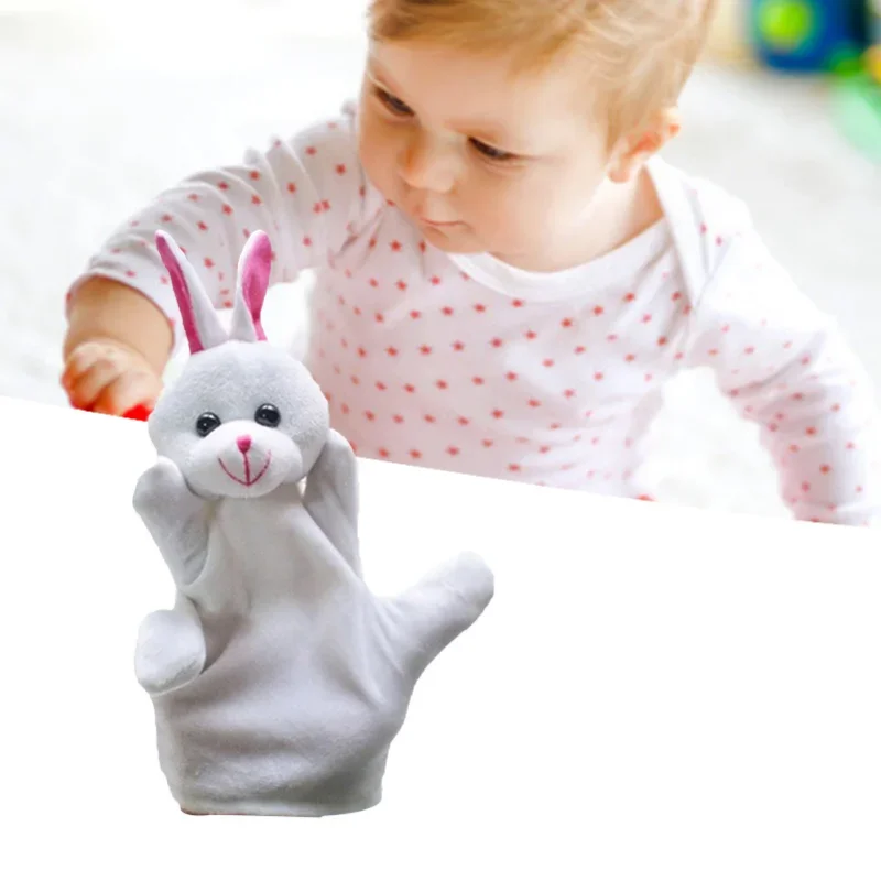 Marionnettes à doigts dessin animé bébé enfant Zoos ferme Animal faune gant à main sac en peluche doux pour enfants Adorable Puzzle jouet éducatif