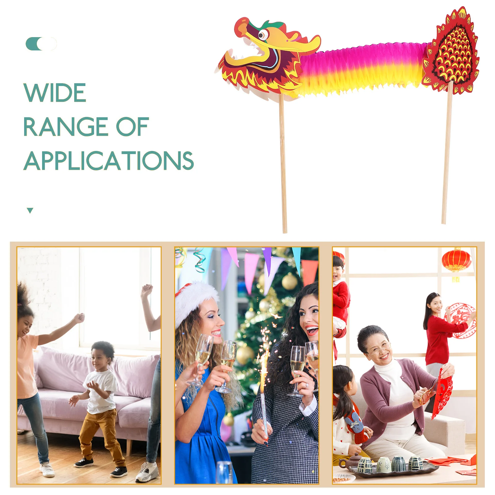 

3pcs Diy Paper Dragon Craft Kit Chinese New Year Decor Kids Manual Assembly Educational Fun Activity Supply Indoor Light