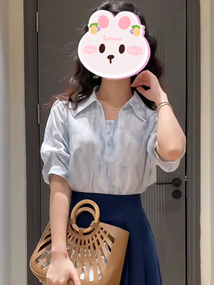 

Elegant Loose Casual Shirt New Chinese Style Retro Fashionable Summer 2025 High-End Sensation Personality Commuting Top