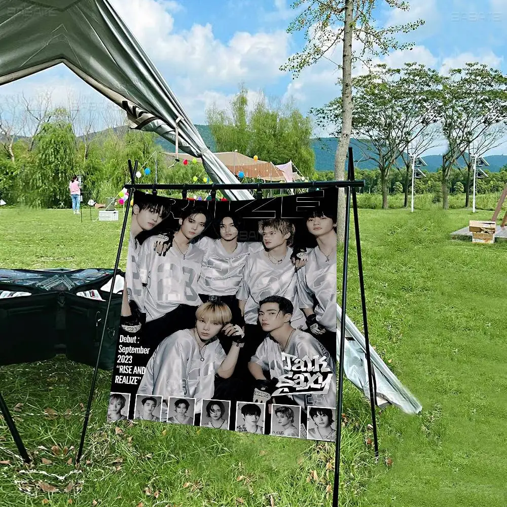 Kpop Band R-RiizeS Cartoon Flag Art Science Fiction Room Home Decor Wall Hanging Home Decor Banner