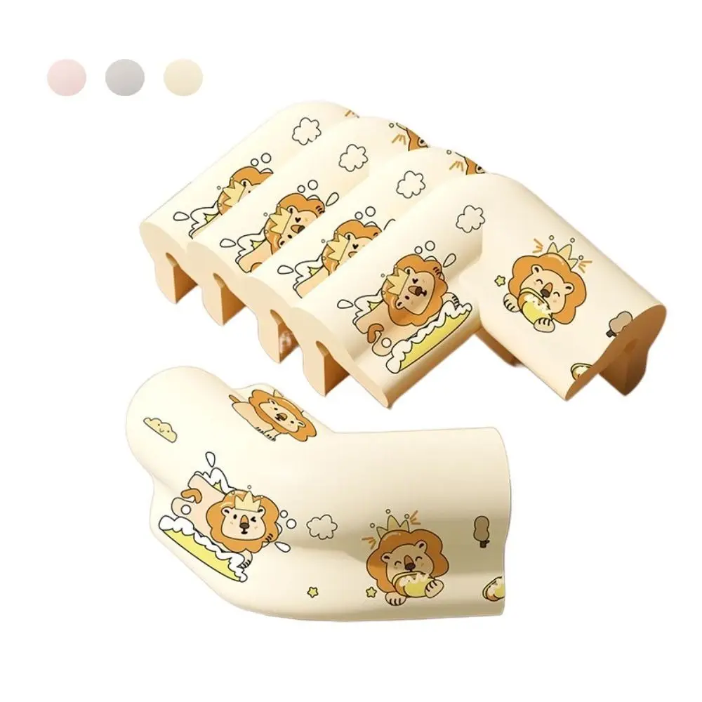 5Pcs Cartoon Pattern Desk Edge Guard Corner Self-adhesive Soft Anti Collision Cushion Safety Thickend Wall Corner Protector