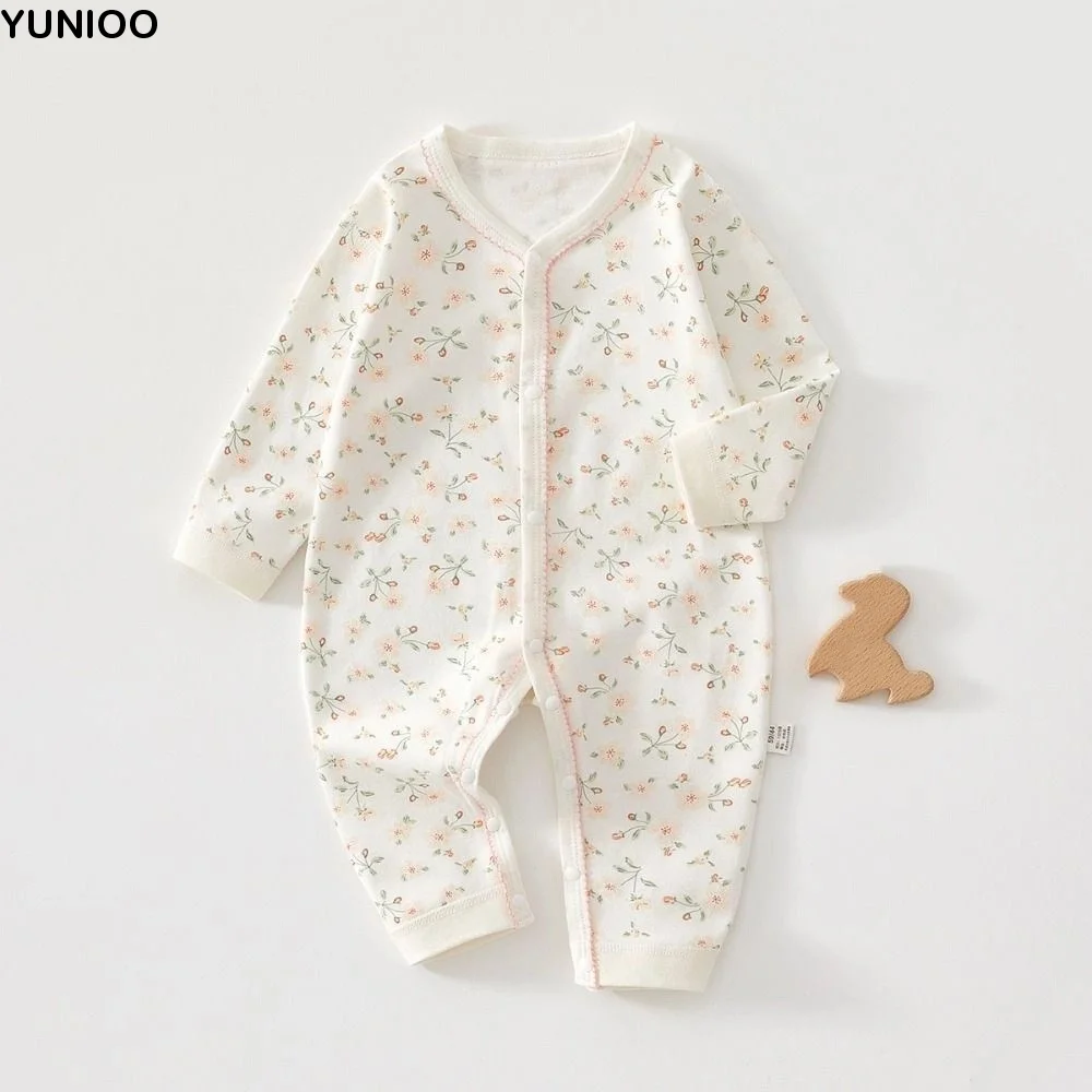 

Модный детский комбинезон с длинными рукавами из мягкой ткани из чистого хлопка, комбинезон для новорожденных в полоску с клубникой и рисунком любви, боди для маленьких мальчиков и девочек