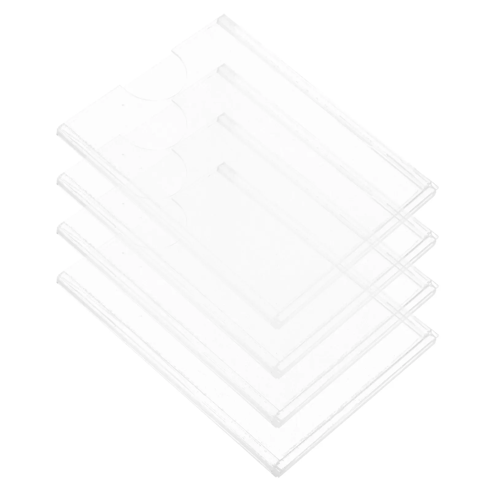 4pcs Acrylic Dual-Layer Transparent Card Holder for Business Cards, Brochures & Menus – Office Desk Organizer