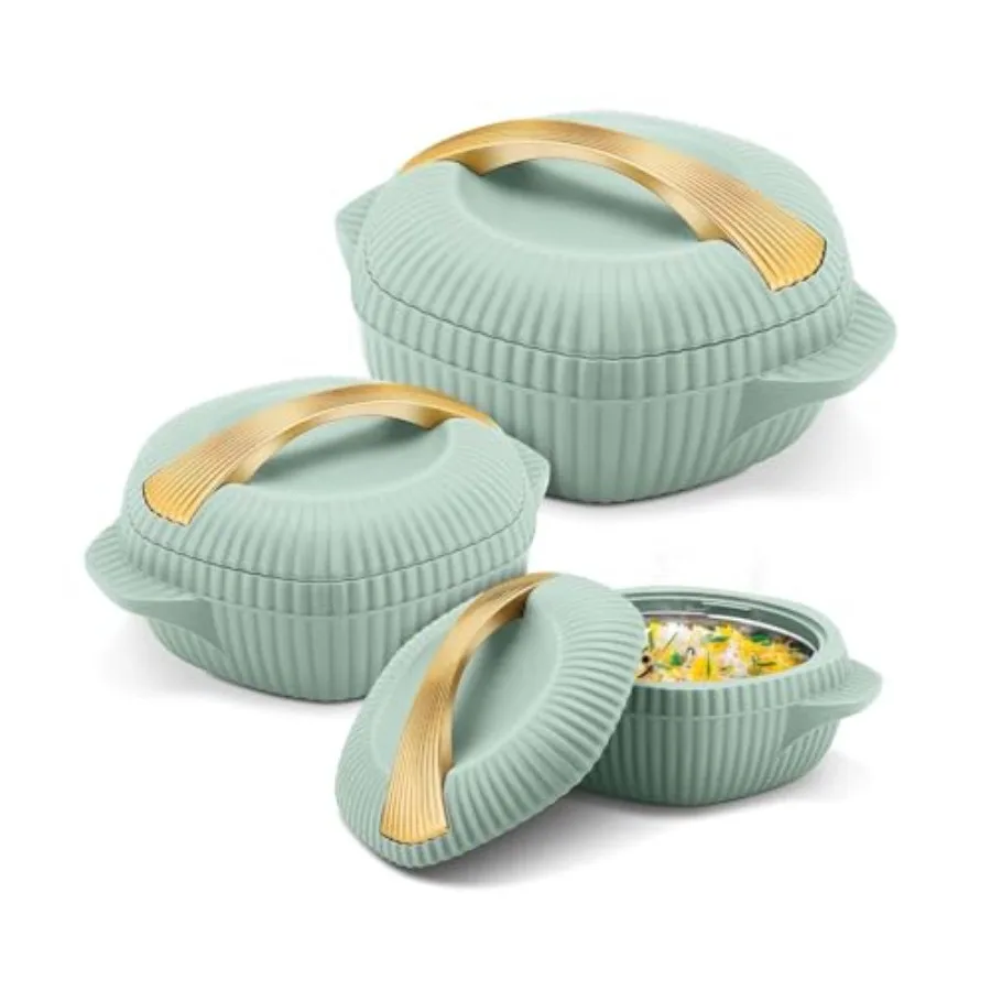 

Набор термоконтейнеров Oyster Regular Gift Set из 3-х предметов, 860 мл, 1275 мл, 1910 мл, светло-зеленый, без BPA, пищевой пластик, для горячих и холодных продуктов, легко использовать