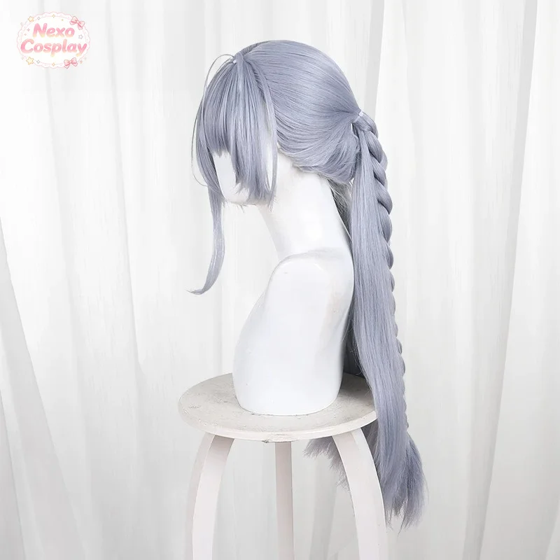 Zenless Zone Zero Velina Cosplay Wig Blue-Grey Twin Tails Middle Part NexoCosplay view 2
