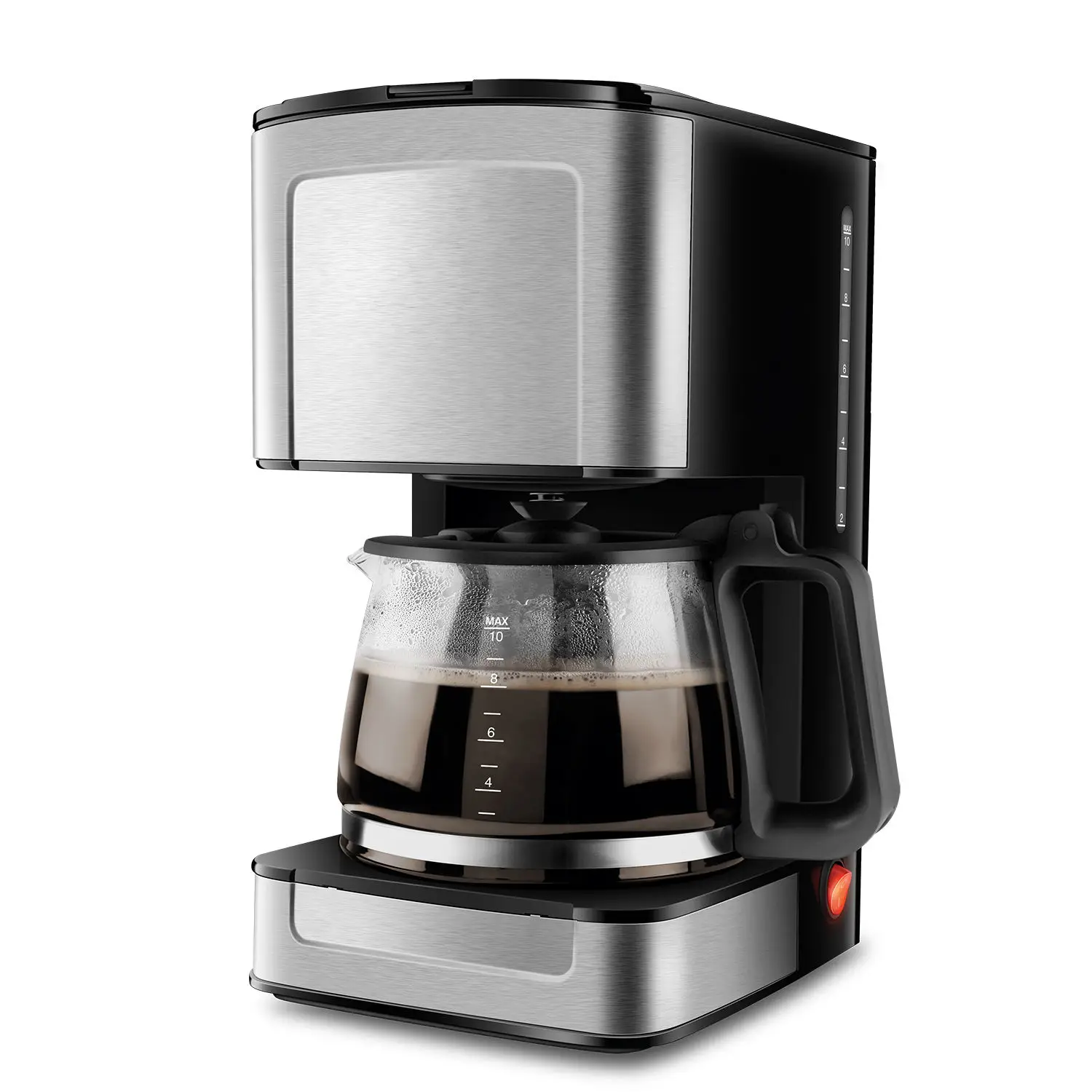 Cafetera eléctrica CF11 de 1,2 L, cafetera por goteo totalmente automática con 10-12 tazas