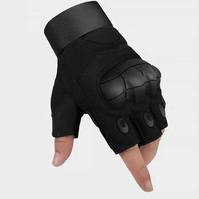 Summer Gloves Motorcycle Men Women Fingerless Gloves Hard Knuckles Leather Cycling MTB Racing Riding Moto Gloves Protective Gear