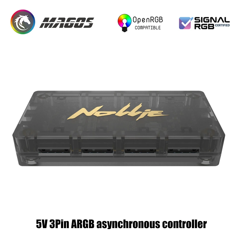 Nollie 5V ARGB Asynchronous Controller HUB, Support SignalRGB OpenRGB Universal for Computer Case Cooling Fans + Light Strip