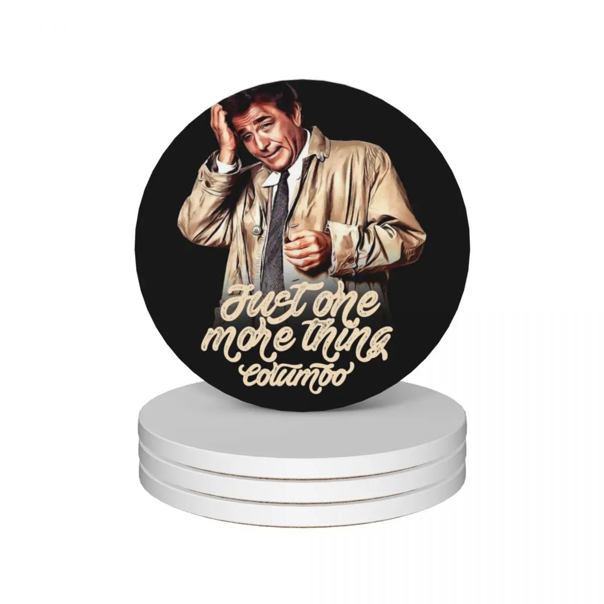 

Columbo - TV Shows Ceramic Coasters (Set of 4) flower cute kitchen tea cup holder teapot mat Coasters