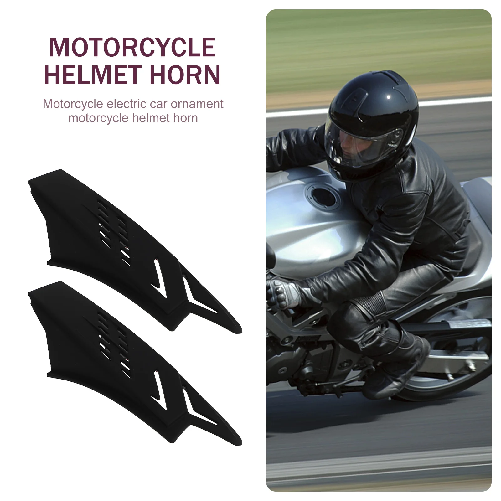 

2Pcs Motorcycle Horn Creative Design Plastic Decoration Accessory Electric Car Decor