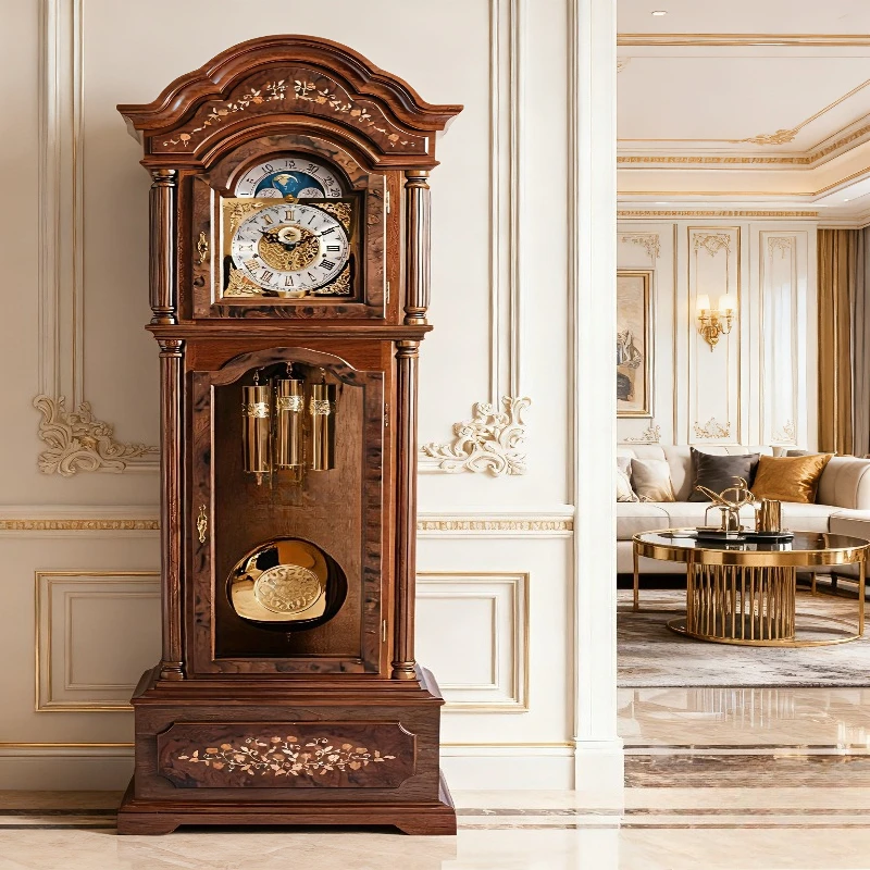 Living room floor clock, high-end atmosphere, American Chinese luxury, vertical retro mechanical seat clock