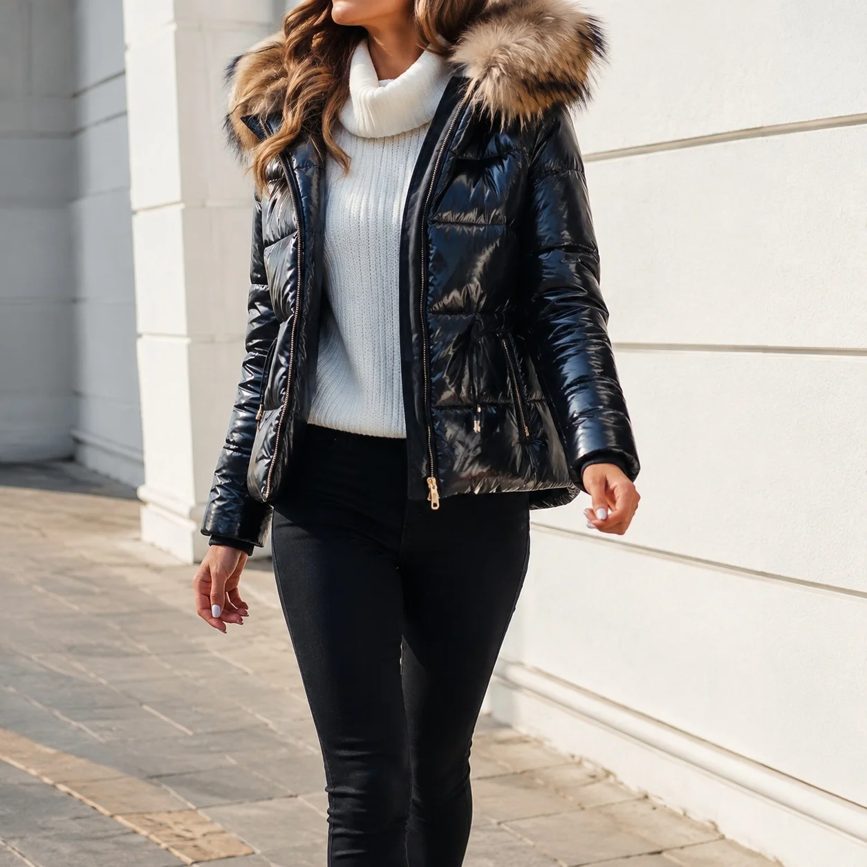Loose Fit Hooded Coat Mid Long Length Elegant Professional with Regular Sleeve Long Sleeve Winter British Style Women Jacket