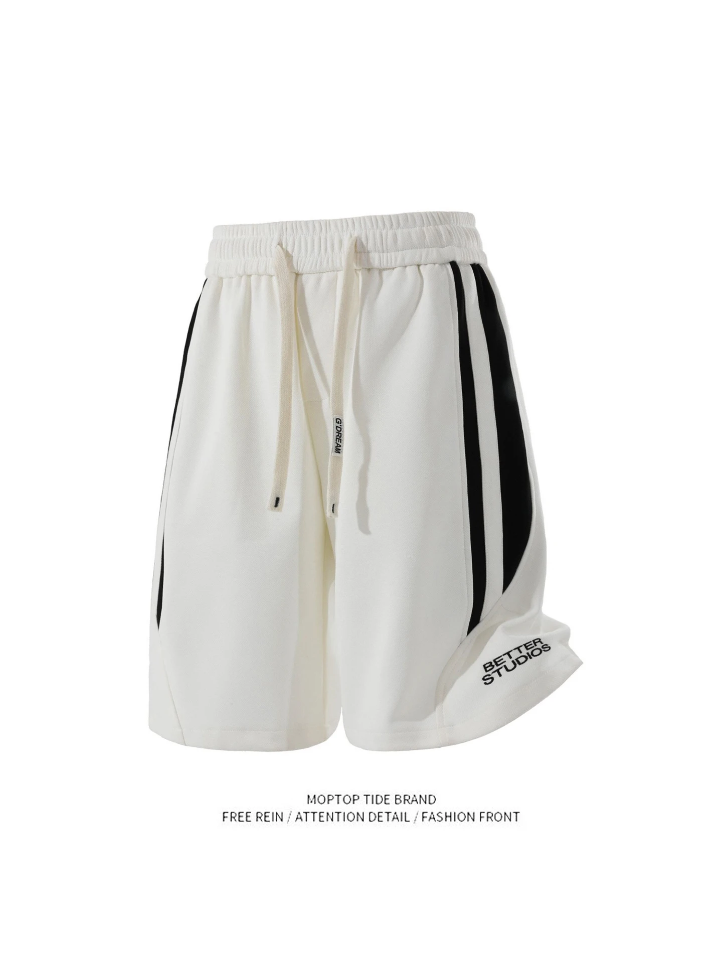 

Мужские брюки Mr. WH в полоску в стиле пэчворк, летние модные брендовые свободные повседневные брюки средней длины с американской вышивкой и пятью точками