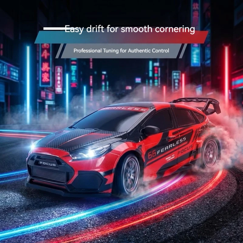 Fearless Rc Drift Car 1 To 24 Scale 2 4 Ghz Remote Control Rally Racing With Cool Led Lights On Road Drift Vehicle For Adult
