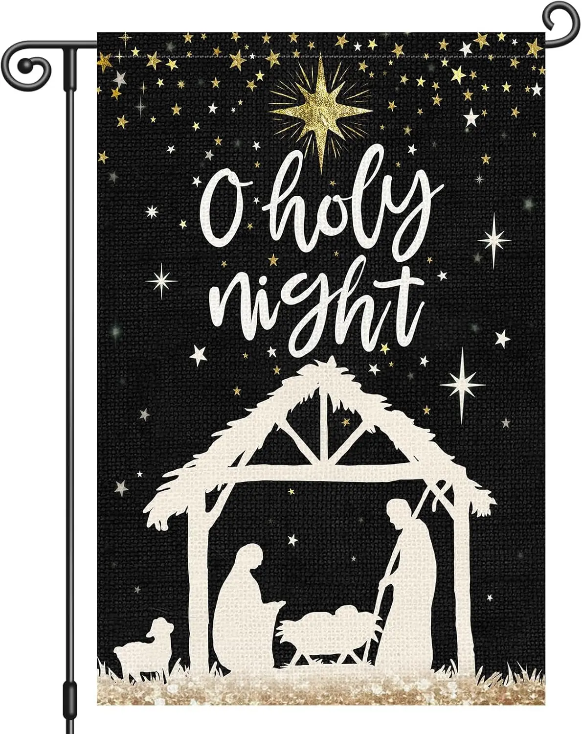 Heyfibro Christmas O Holy Night Garden Flag 12x18 Inch Double Sided Merry Christmas Jesus Nativity Flags Xmas Religious Yard uui