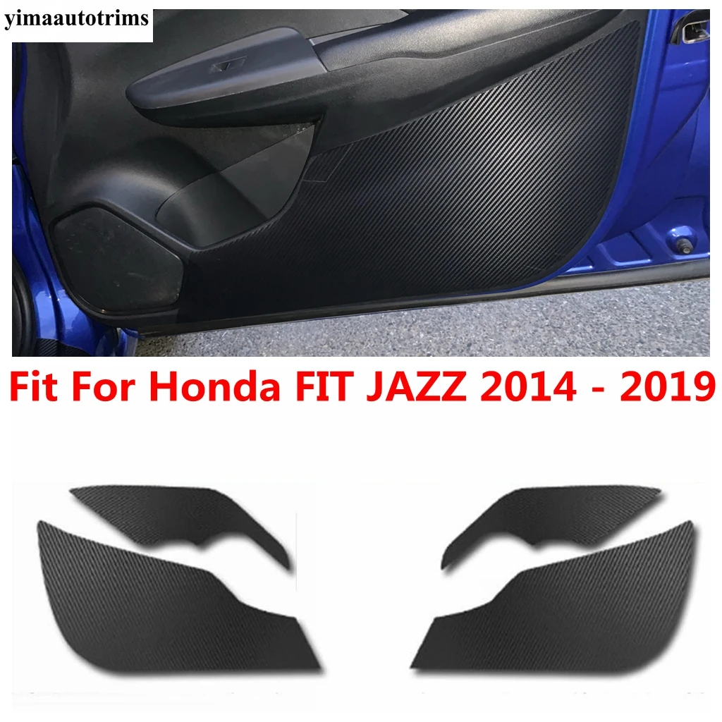 

Car Side Door Inner Anti-kick Pad Mat Protection Flim Decal Carbon Fiber Stickers Accessories Fit For Honda FIT JAZZ 2014 - 2019